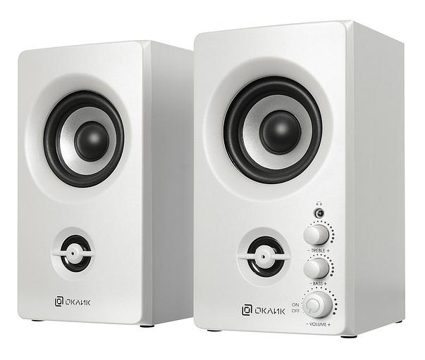 Колонки Оклик OK-164 2.0 белый 30Вт фото 2