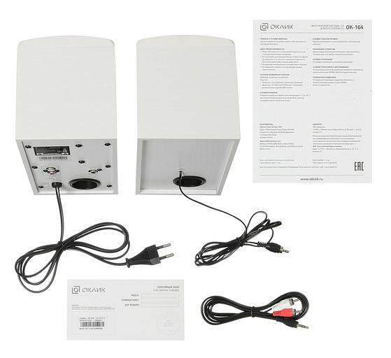 Колонки Оклик OK-164 2.0 белый 30Вт фото 5