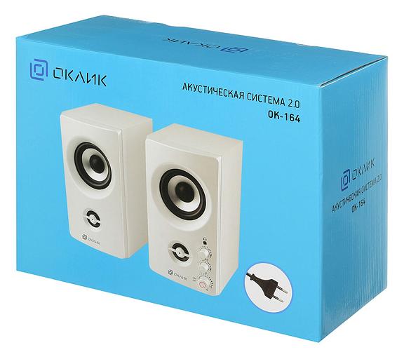 Колонки Оклик OK-164 2.0 белый 30Вт фото 6
