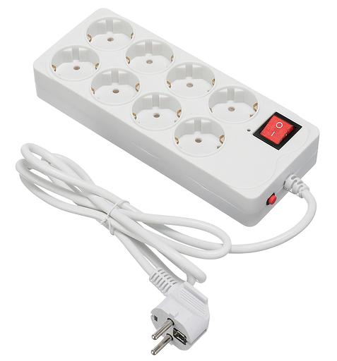 Сетевой фильтр Buro 800SH-1.8-W 1.8м (8 розеток) белый (коробка) фото 1