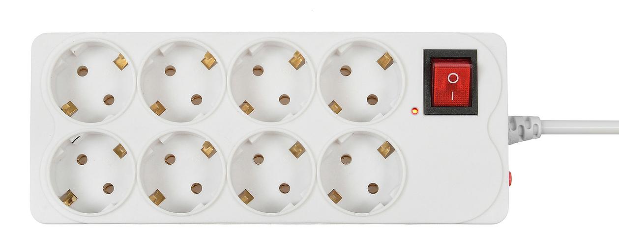 Сетевой фильтр Buro 800SH-5-W 5м (8 розеток) белый (коробка) фото 3