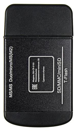 Устройство чтения карт памяти USB2.0 Buro BU-CR-3103 черный фото 2