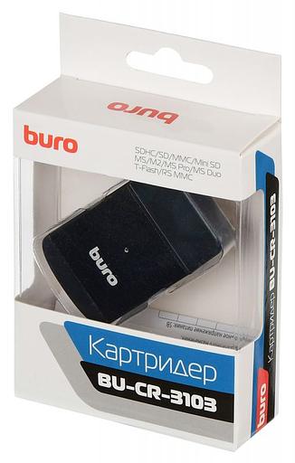 Устройство чтения карт памяти USB2.0 Buro BU-CR-3103 черный фото 7