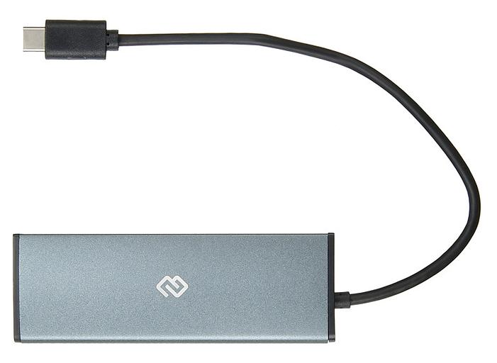 Разветвитель USB-C Digma HUB-4U3.0-UC-G 4порт. серый фото 3