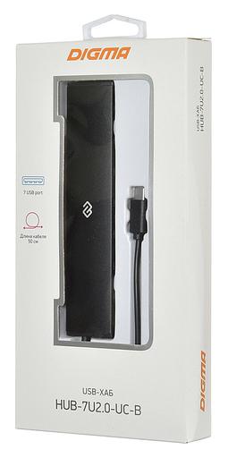Разветвитель USB-C Digma HUB-7U2.0-UC-B 7порт. черный фото 6