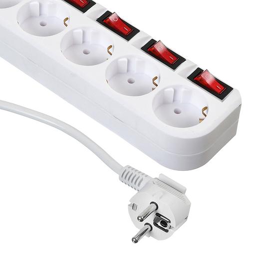 Сетевой фильтр Buro 500SH-1.8-SW-W 1.8м (5 розеток) белый (коробка) фото 3