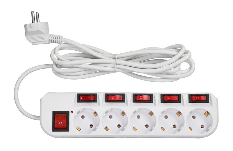 Сетевой фильтр Buro 500SH-3-SW-W 3м (5 розеток) белый (коробка) фото 2