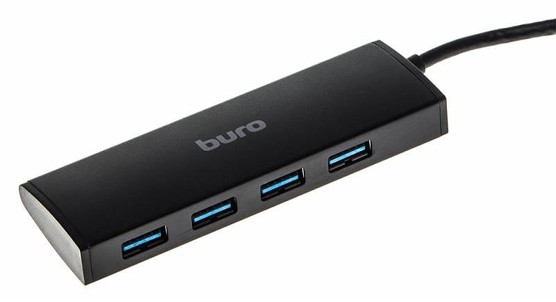 Разветвитель USB 3.0 Buro BU-HUB4-0.5-U3.0 4порт. черный фото 3