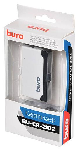 Устройство чтения карт памяти USB2.0 Buro BU-CR-2102 белый фото 6