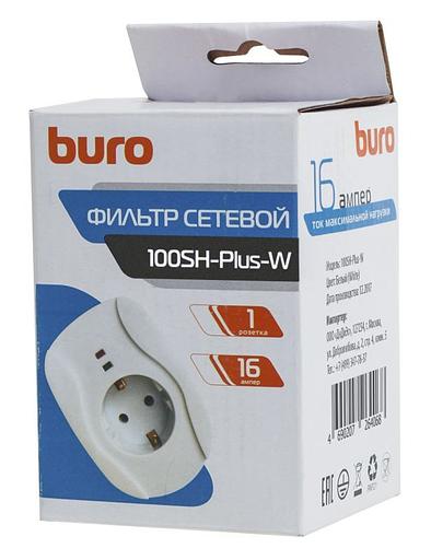 Сетевой фильтр Buro 100SH-Plus-W (1 розетка) белый (коробка) фото 5