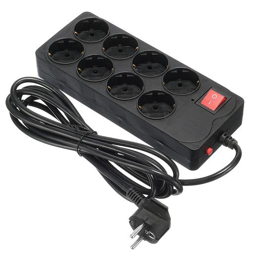 Сетевой фильтр Buro 800SH-3-B 3м (8 розеток) черный (коробка) фото 1