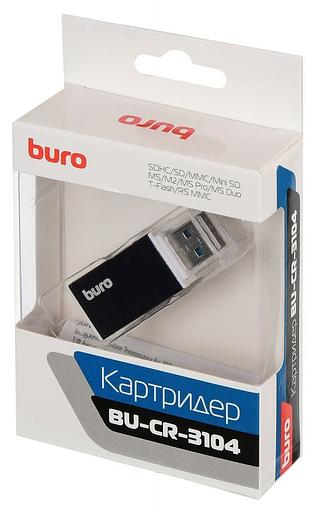 Устройство чтения карт памяти USB2.0 Buro BU-CR-3104 черный фото 7