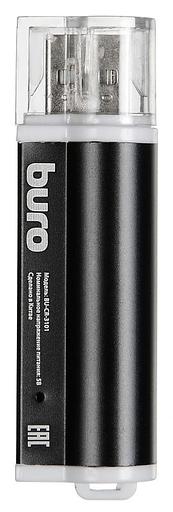 Устройство чтения карт памяти USB2.0 Buro BU-CR-3101 черный фото 1