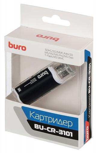 Устройство чтения карт памяти USB2.0 Buro BU-CR-3101 черный фото 7