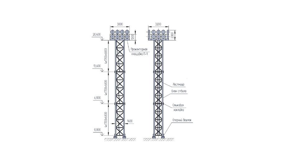 Осветительная мачта Н-21 фото 1