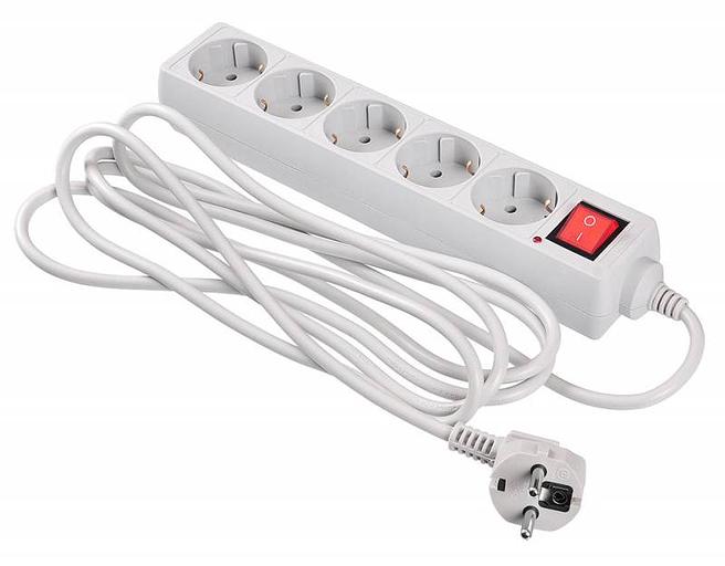 Сетевой фильтр Buro 500SL-3-G 3м (5 розеток) серый (пакет ПЭ) фото 1