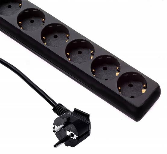 Сетевой фильтр Buro 600SH-16-1.8-B 1.8м (6 розеток) черный (коробка) фото 3