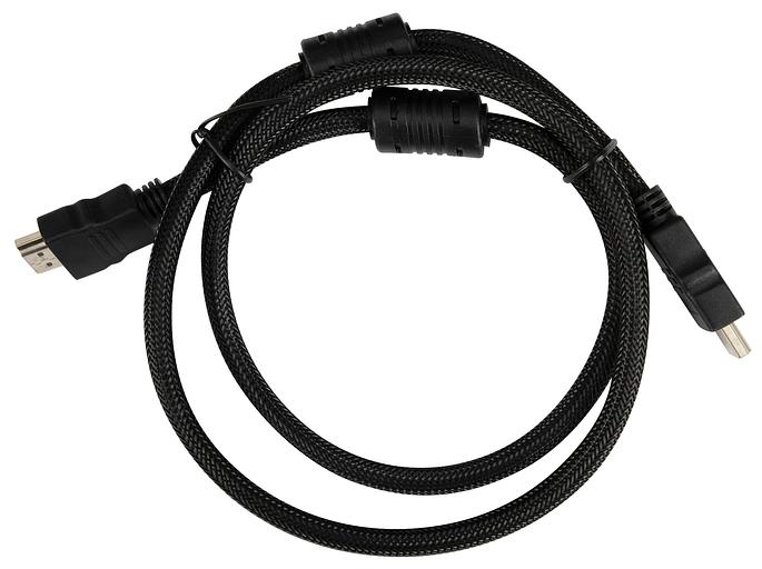 Кабель аудио-видео Buro HDMI (m)/HDMI (m) 1м. феррит.кольца Позолоченные контакты черный (HDMI-V1.4-1MC) фото 1