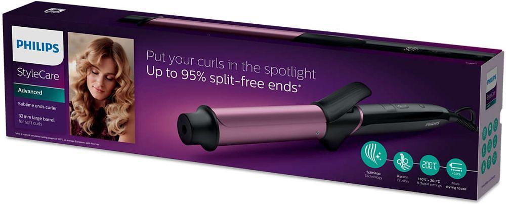 Щипцы Philips BHB868/00 макс.темп.:200С покрытие:керамико-кератиновое черный/фиолетовый фото 5