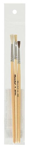Набор кистей Silwerhof 980055 (наб.3шт) пон.круг.№2/коз.круг.№3/щет.плос.№4 дерев.ручка фото 1