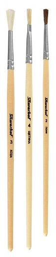 Набор кистей Silwerhof 980055 (наб.3шт) пон.круг.№2/коз.круг.№3/щет.плос.№4 дерев.ручка фото 3
