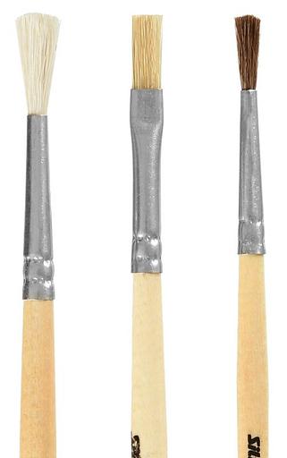 Набор кистей Silwerhof 980055 (наб.3шт) пон.круг.№2/коз.круг.№3/щет.плос.№4 дерев.ручка фото 5