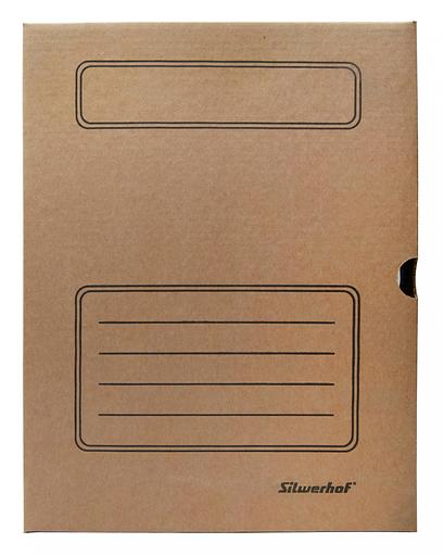 Короб архивный Silwerhof КА-75БУРЫЙ микрогофрокартон корешок 75мм 320x255x75мм бурый фото 2