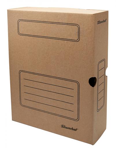 Короб архивный Silwerhof КА-75БУРЫЙ микрогофрокартон корешок 75мм 320x255x75мм бурый фото 3