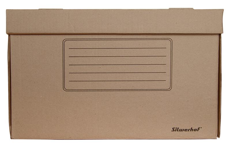 Короб архивный откидная крышка Silwerhof ОК-18 микрогофрокартон 480x325x295мм коричневый фото 1