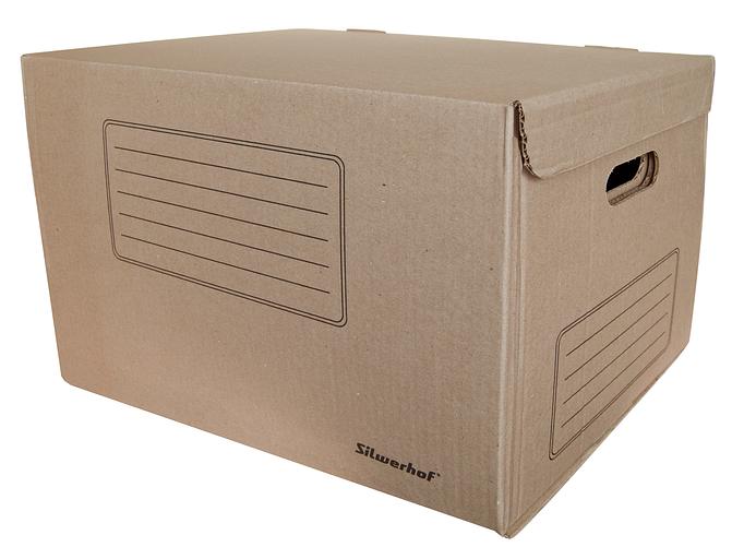 Короб архивный откидная крышка Silwerhof ОК-18 микрогофрокартон 480x325x295мм коричневый фото 3