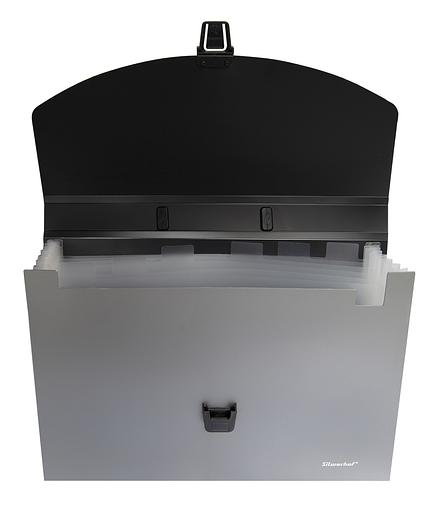 Портфель Silwerhof Perlen 322716-01 6 отдел. A4 пластик серебристый металлик фото 3