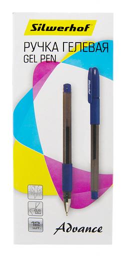 Ручка гелев. Silwerhof Advance (026182-01) d=0.5мм синие кор.карт. линия 0.3мм резин. манжета фото 3