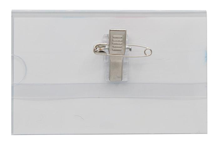 Бейдж Silwerhof 380012-00 90х56мм горизонтальный булавка+зажим фото 2