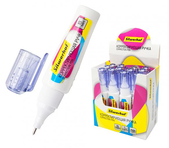 Ручка корректор Silwerhof 443008 6мл дисплей картонный фото 2