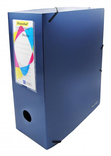 Папка архивная на резинке Silwerhof Perlen 311915-74 полипропилен 1мм корешок 100мм A4 синий металлик фото 1