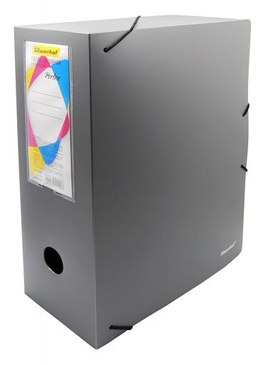 Папка архивная на резинке Silwerhof Perlen 311915-77 полипропилен 1мм корешок 100мм A4 серебристый металлик фото 1