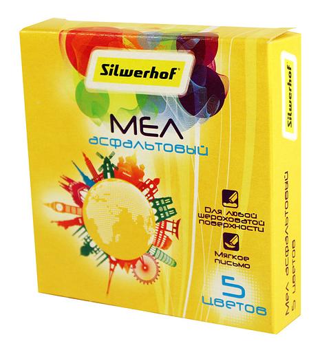Мел цветной Silwerhof 882087-05 Солнечная коллекция асфальт. 5цв. картон.коробка фото 1