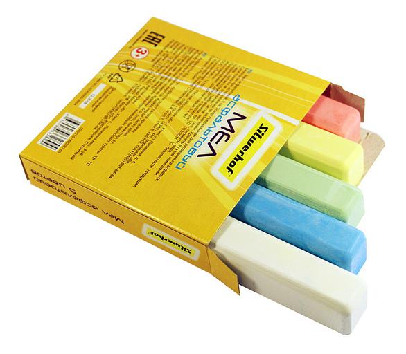 Мел цветной Silwerhof 882087-05 Солнечная коллекция асфальт. 5цв. картон.коробка фото 2