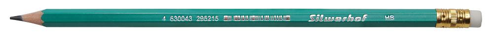 Карандаш ч/г Silwerhof Favorit 120635-00 2.2мм HB шестигран. пластик зеленый кор.европод. ластик фото 3