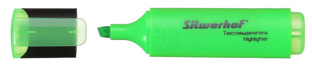 Текстовыделитель Silwerhof Blaze 108036-03 скошенный пиш. наконечник 1-5мм зеленый картон фото 1