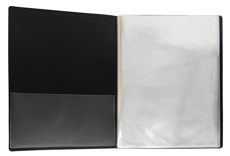 Папка с 20 прозр.вклад. Silwerhof Perlen 292921-74 A4 0.8мм карман синий металлик фото 2