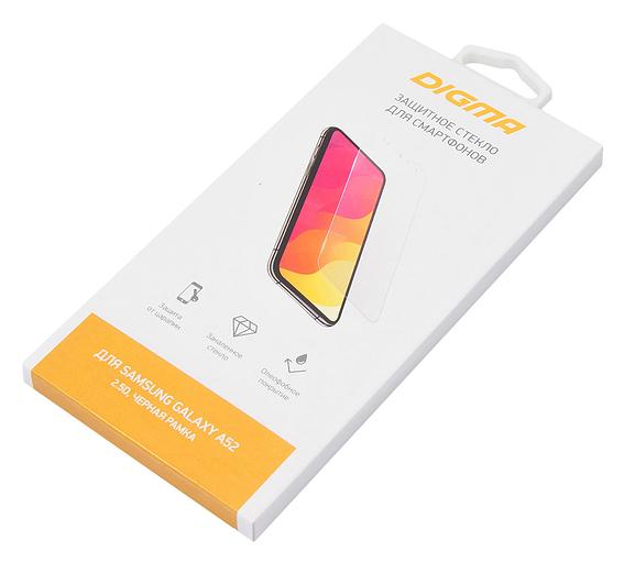 Защитное стекло для экрана Digma черный для Samsung Galaxy A52 2.5D 1шт. (DGG2SAA52A) фото 3