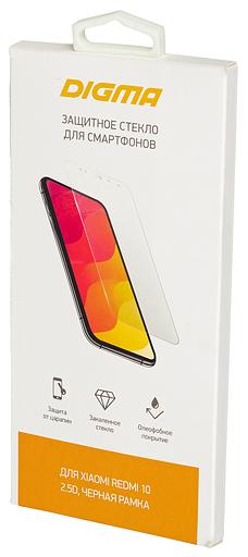 Защитное стекло для экрана Digma черный для Xiaomi Redmi 10 2.5D 1шт. (DGG2XR10AA) фото 1