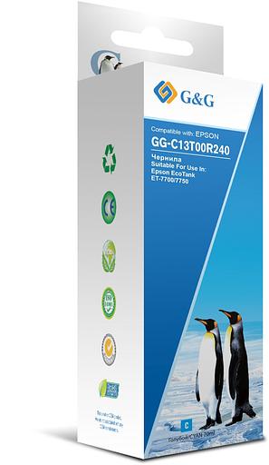 Чернила G&G GG-C13T00R240 голубой 70мл для Epson EcoTank 7700/7750 фото 1