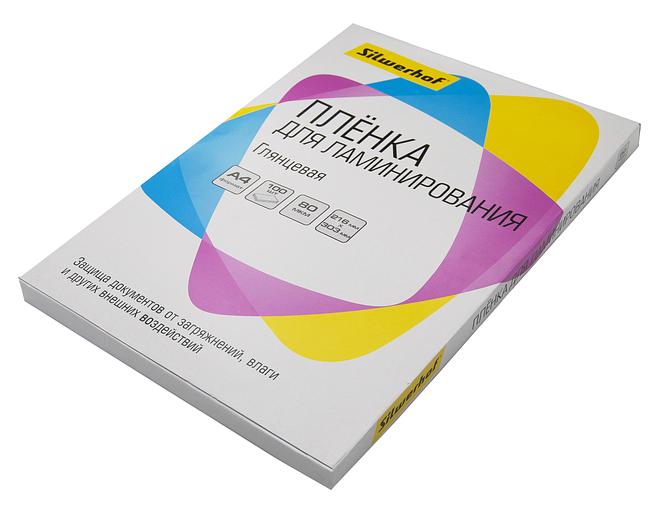 Пленка для ламинирования Silwerhof 80мкм A4 (100шт) глянцевая 216x303мм (4410019) фото 2