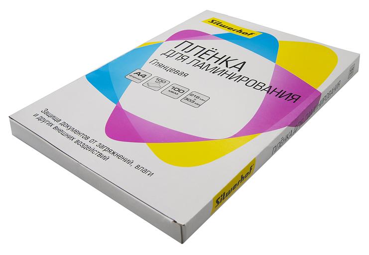 Пленка для ламинирования Silwerhof 100мкм A4 (100шт) глянцевая 216x303мм (4410020) фото 2