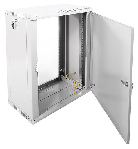 Шкаф коммутационный ЦМО (ШРН-Э-15.350.1) настенный 15U 600x350мм пер.дв.металл несъемн.бок.пан. задн.дв.стал.лист 50кг серый 300мм 18.09кг 180град. фото 3