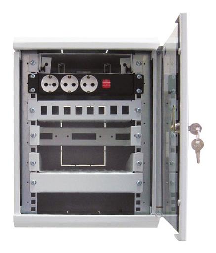 Шкаф коммутационный ЦМО (ШРН-12.255-10) настенный 12U 320x305мм пер.дв.стекл 100кг серый фото 4