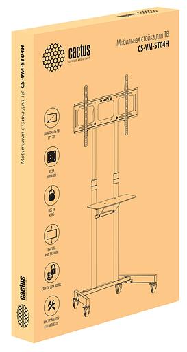 Стойка для телевизора Cactus CS-ST04H черный 32"-70" макс.45кг напольный мобильный фото 4