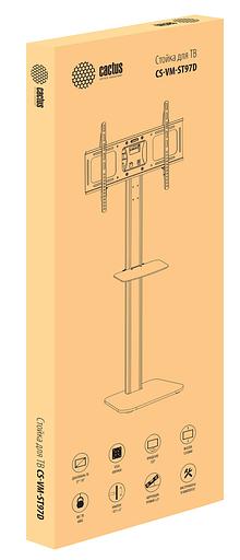 Стойка для телевизора Cactus CS-ST97-D черный 32"-70" макс.68кг напольный фото 5